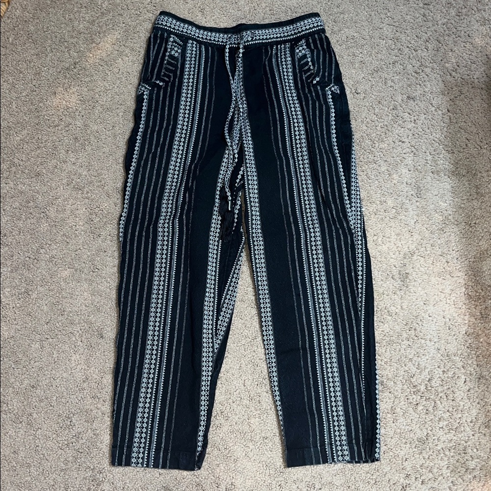 Anthropologie Essential Beach Pant Pull-On Boho Tassel Tie Waist Black Medium - Picture 3 of 10